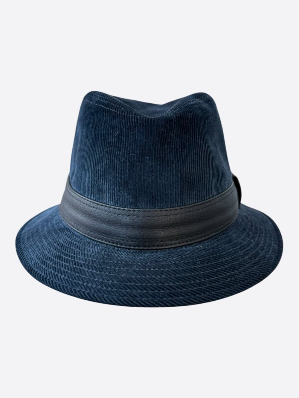 Hermes Navy & Black Corduroy Fedora